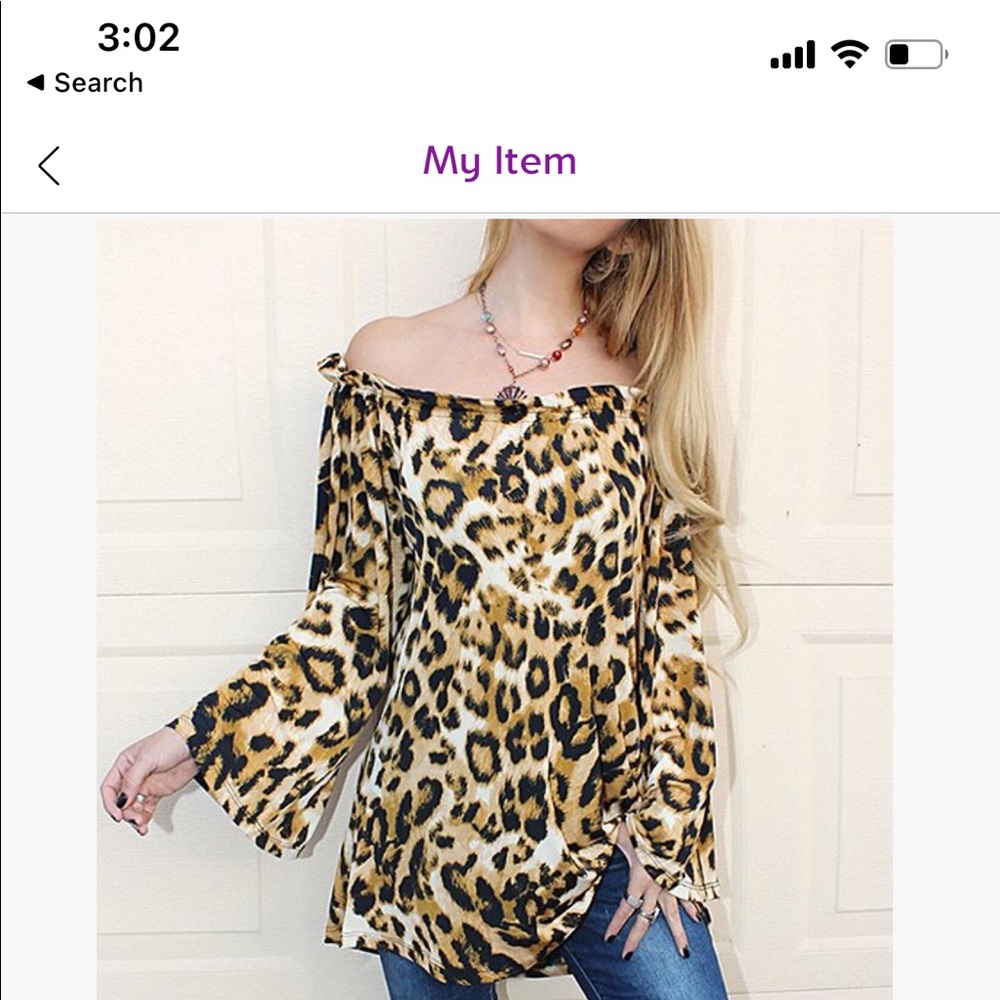 Rodeo Fox Leopard off shoulder Tunic